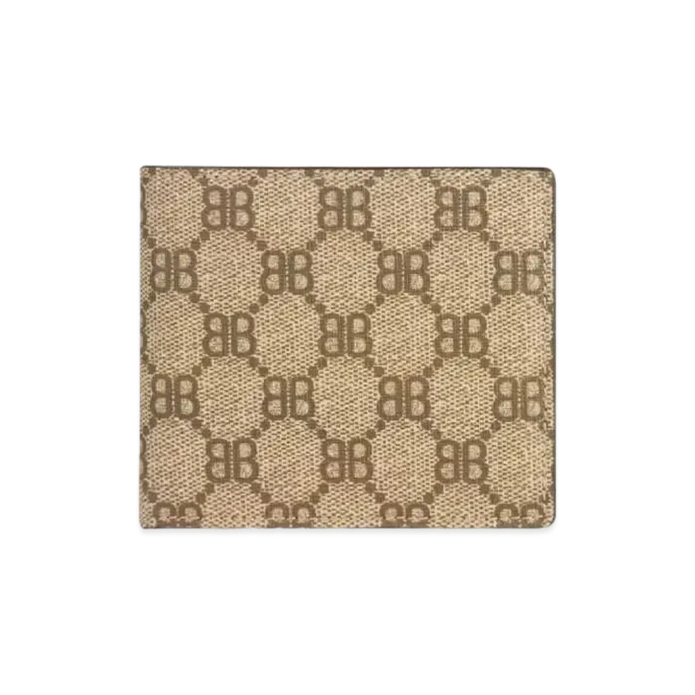 GUCCI x BALENCIAGA The Hacker Two-Fold Coin Wallet Coating Canvas "Beige"