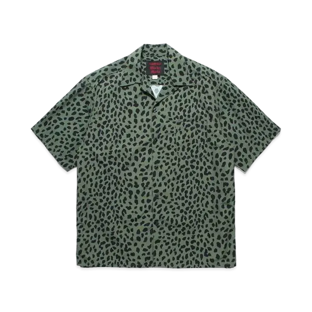 WACKO MARIA Gramicci / Leopard Open Collar Shirt "Khaki"