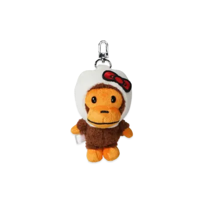 A BATHING APE x Hello Kitty Ladies Plush Doll Keychain "White"