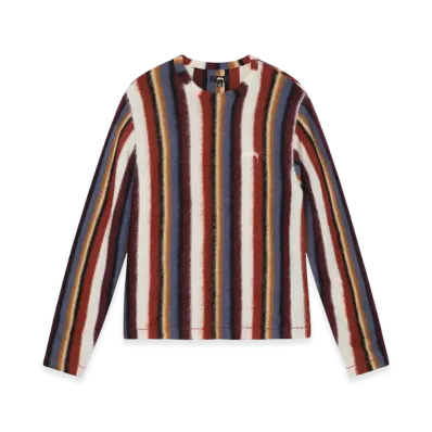 Stussy Vertical Striped Knit Crew "Rust"