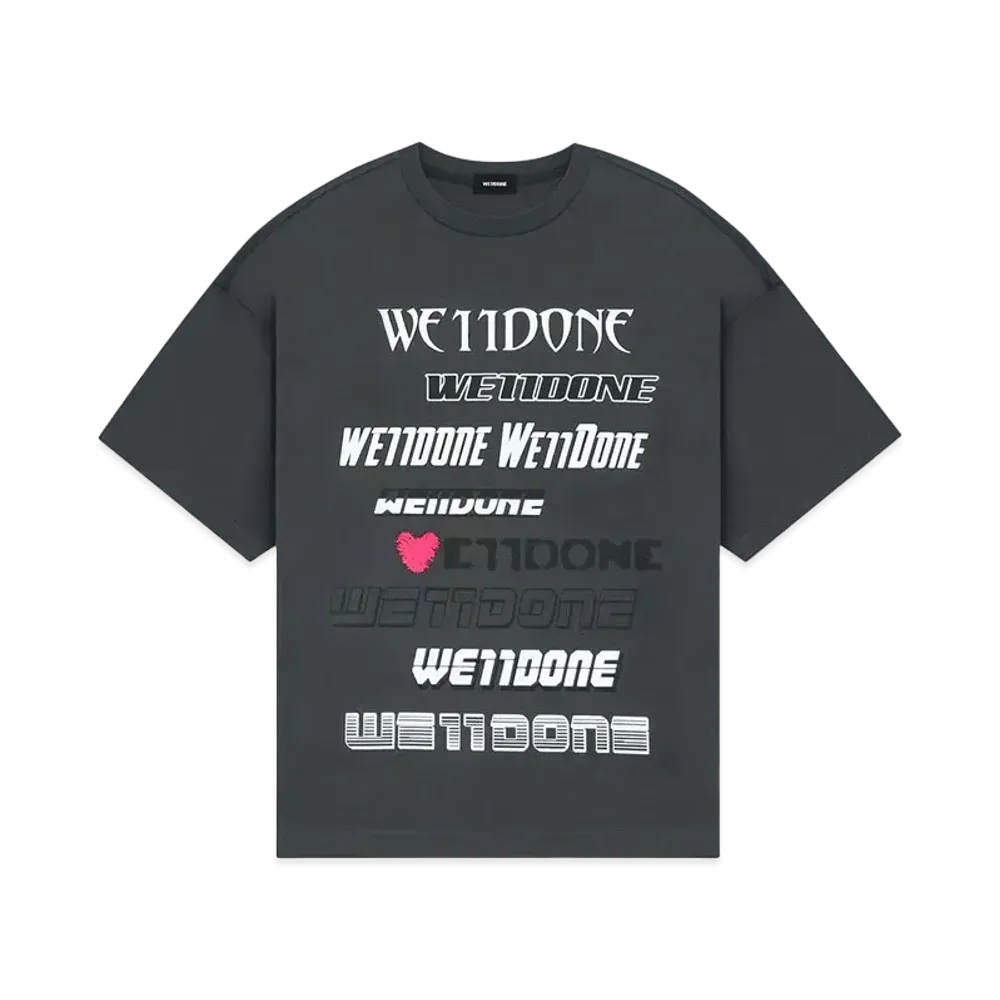 WE11DONE Love We11Done Logo T-shirt "Charcoal"