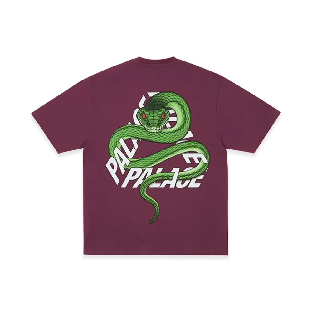 PALACE Snakey P3 T Shirt "Rich Wine"