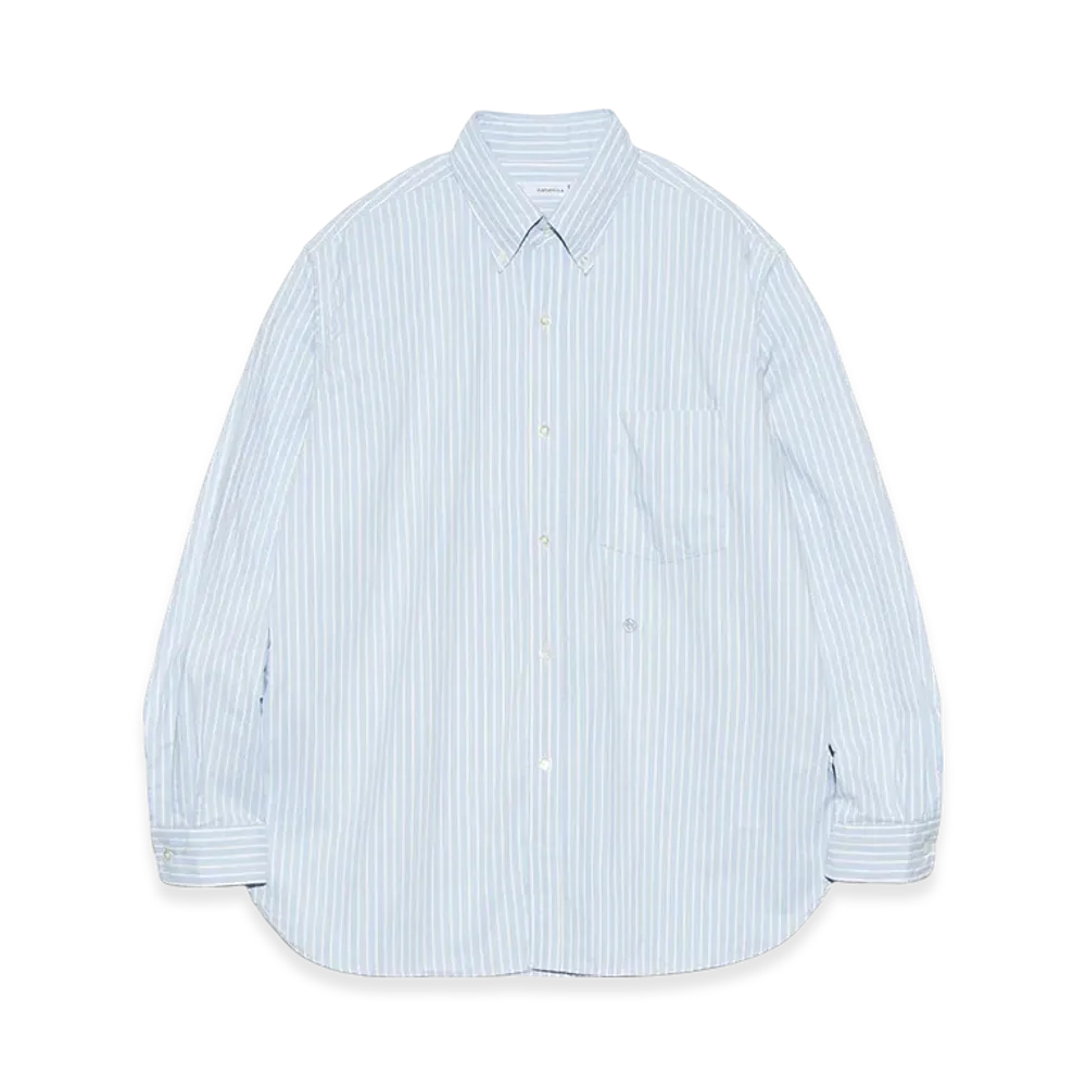 nanamica Button Down Stripe Wind Shirt "Navy"