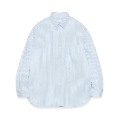 nanamica Button Down Stripe Wind Shirt "Navy"