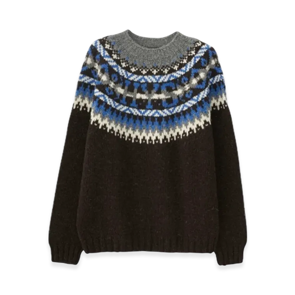 HYSTERIC GLAMOUR x Harley of Scotland HYS Logo Jacquard Nordic Sweater "Black"