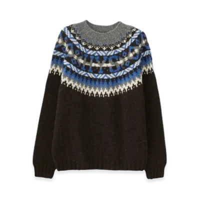 HYSTERIC GLAMOUR x Harley of Scotland HYS Logo Jacquard Nordic Sweater "Black"