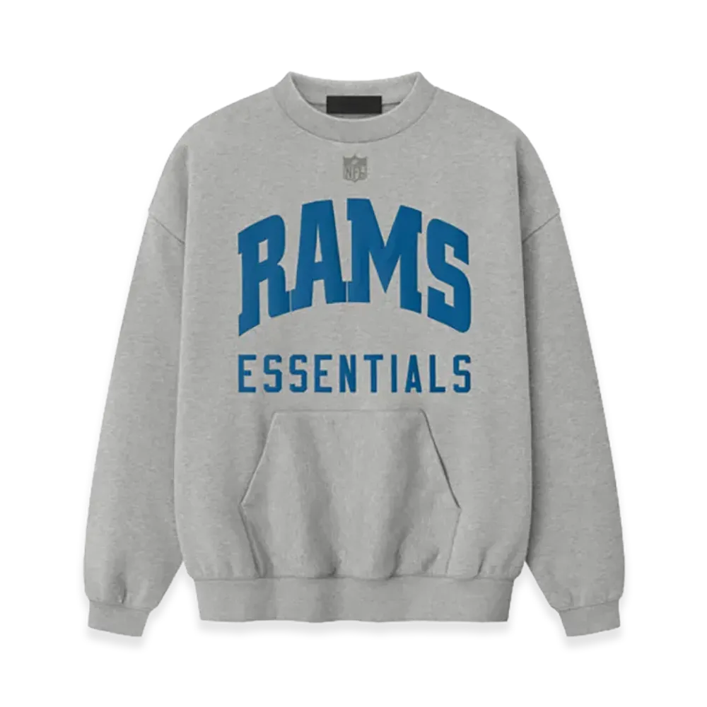 FEAR OF GOD ESSENTIALS Rams Sport Crewneck "Concrete Heather"