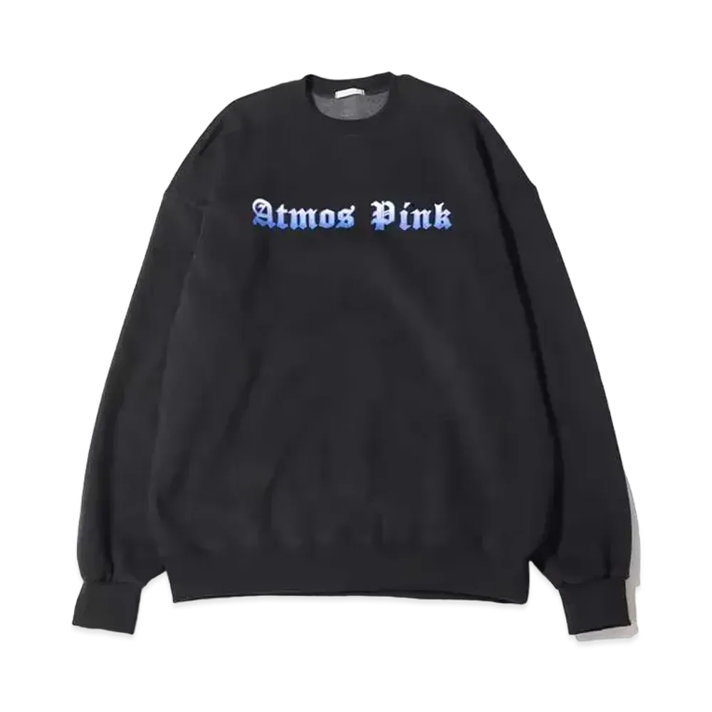 atmos pink Gradient Logo Crew Neck Tops "Charcoal"