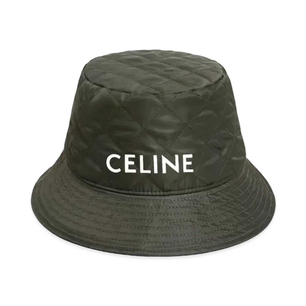 CELINE Bucket Hat In Nylon Twill "Forest"