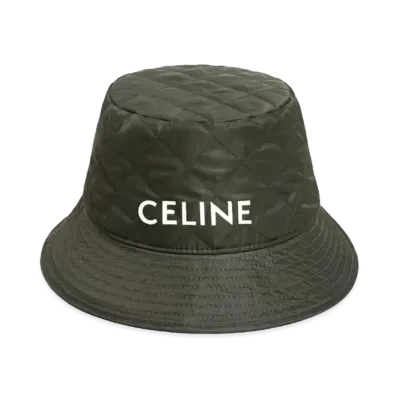 CELINE Bucket Hat In Nylon Twill "Forest"