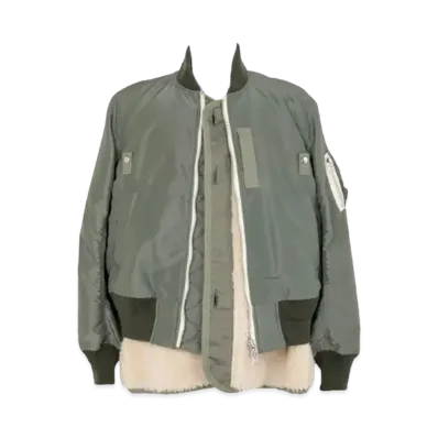 sacai Nylon Twill Blouson "Khaki/White"
