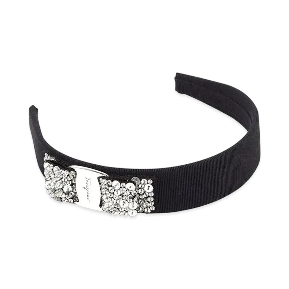 Salvatore Ferragamo Vara Bow Headband "Black/Palladium"