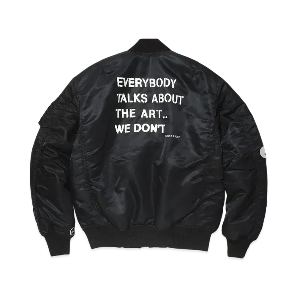 FRAGMENT x nonnative Trooper Puff Blouson Nylon Twill With Gore-Tex Windstopper® "Everybody Talks..." "Black"