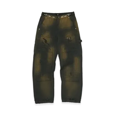 THUG CLUB TC Two Tone Washed Pants "Rust Black"