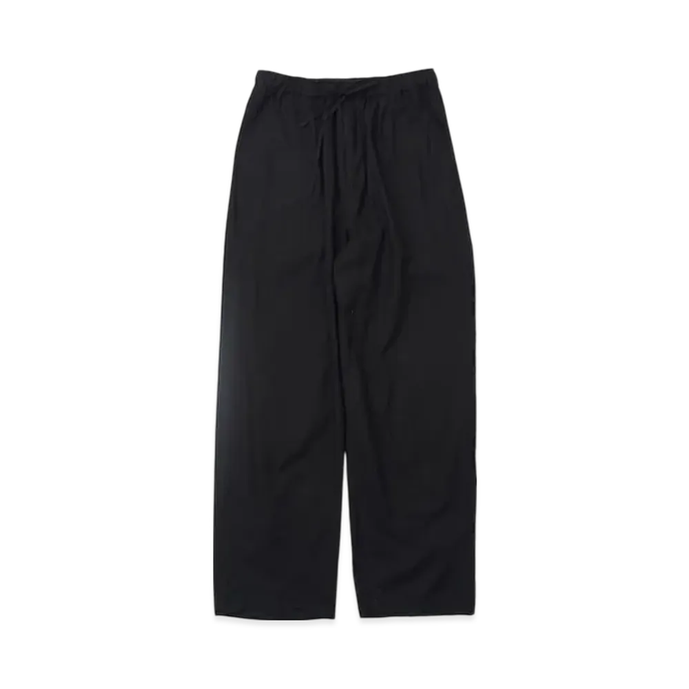 YOKE Garmentdyed Cotton Silk Twill Easy Pants "Black"