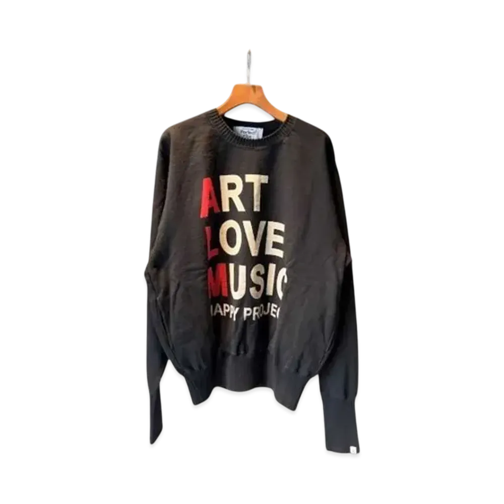 Perfect ribs Strange Sleeve Crew Neck Sweat Shirt "Black" PR434016A