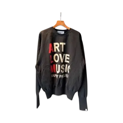 Perfect ribs Strange Sleeve Crew Neck Sweat Shirt "Black" PR434016A