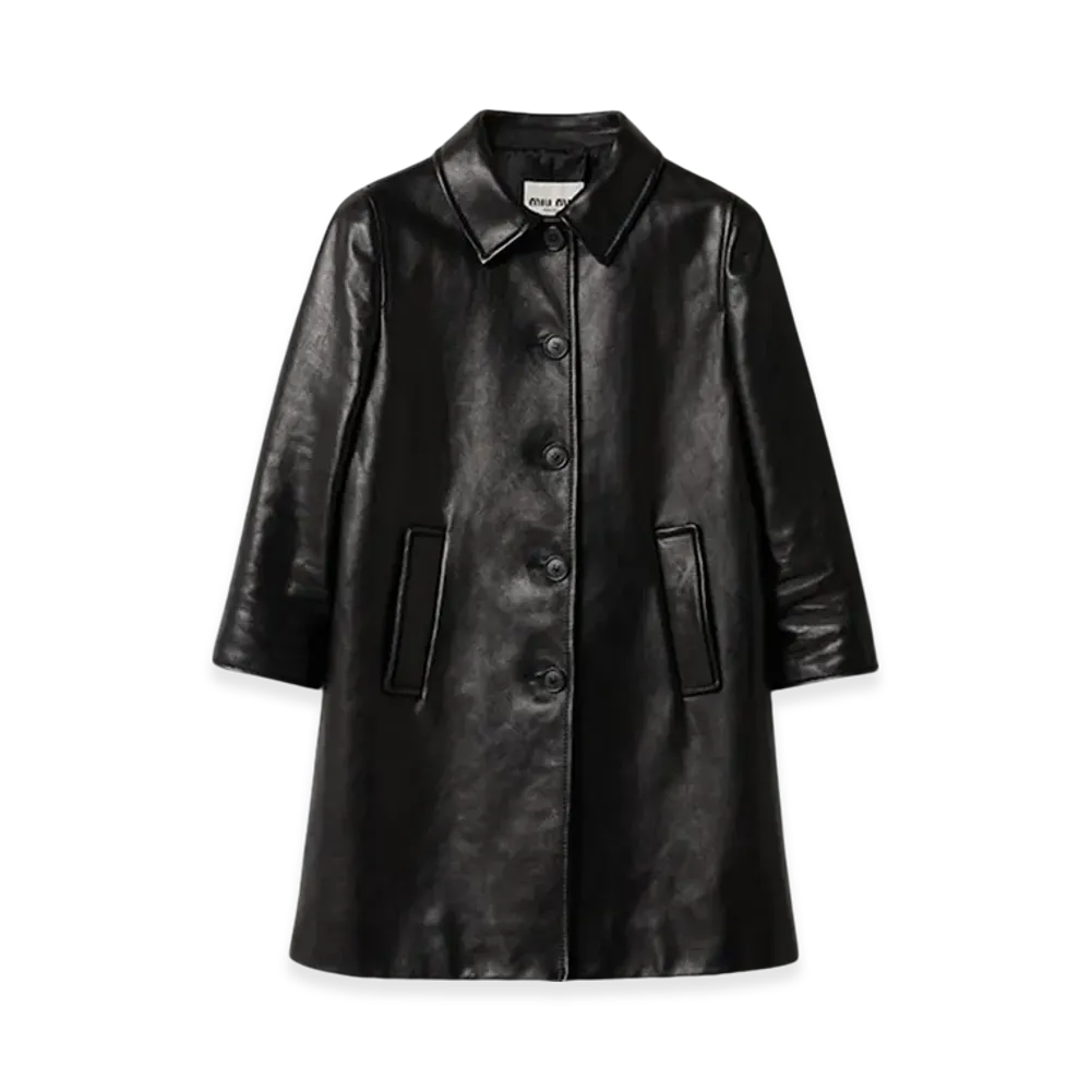 MIU MIU Women's Leather Coat "Black"