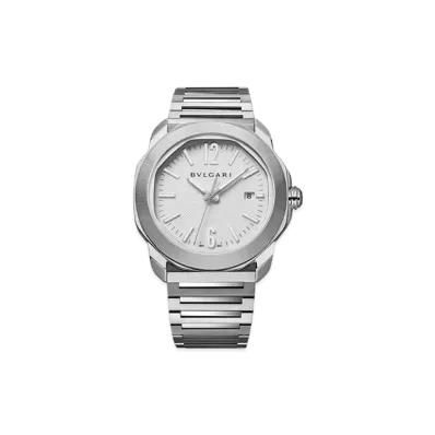 BVLGARI Octo Roma Automatic Watch "Silver/White"