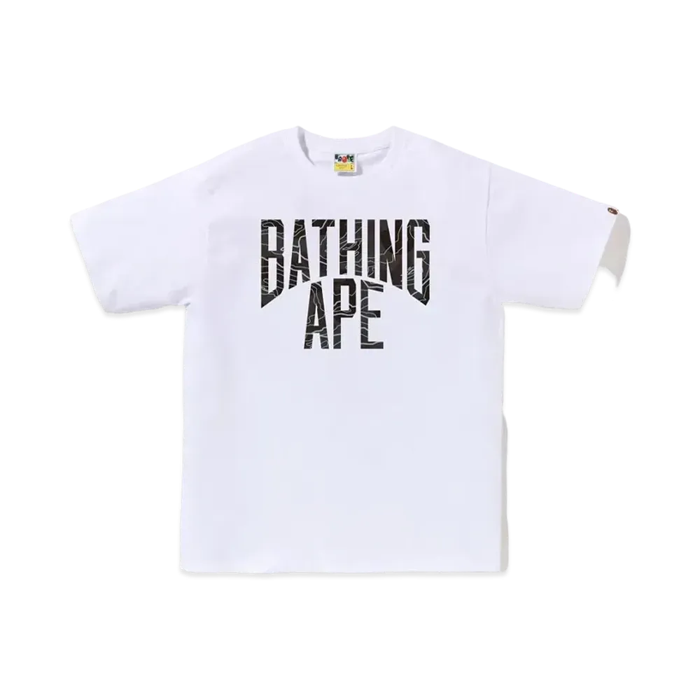 A BATHING APE Layered Line Camo NYC Logo Tee "White/Black"