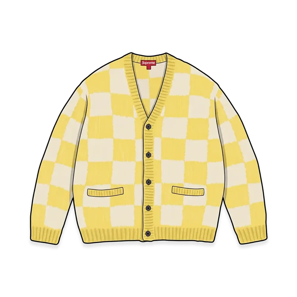 Supreme Checkerboard Cardigan "Yellow"