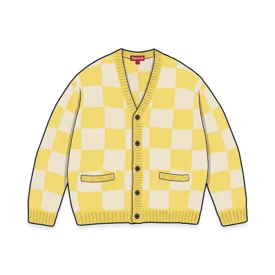 Supreme Checkerboard Cardigan "Yellow"