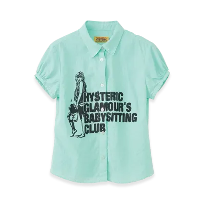 HYSTERIC GLAMOUR Babysitting Club Compact Shirt "Green"