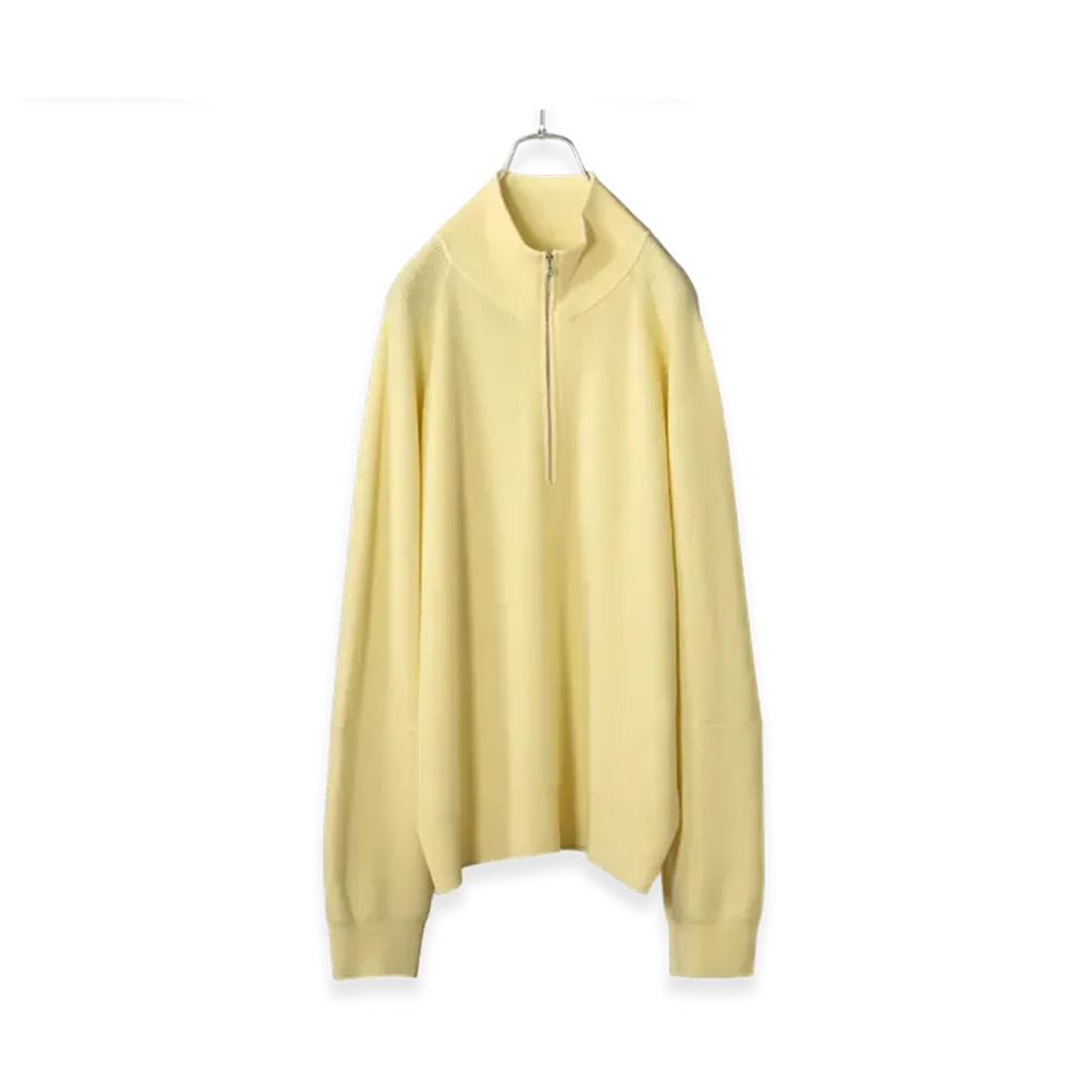 ANCELLM 120's Wool Half Zip Knit "Yellow"
