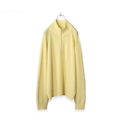 ANCELLM 120's Wool Half Zip Knit "Yellow"