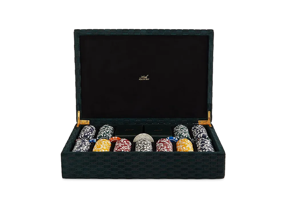 Kith Monogram Debossed Suede Poker Set "Stadium"