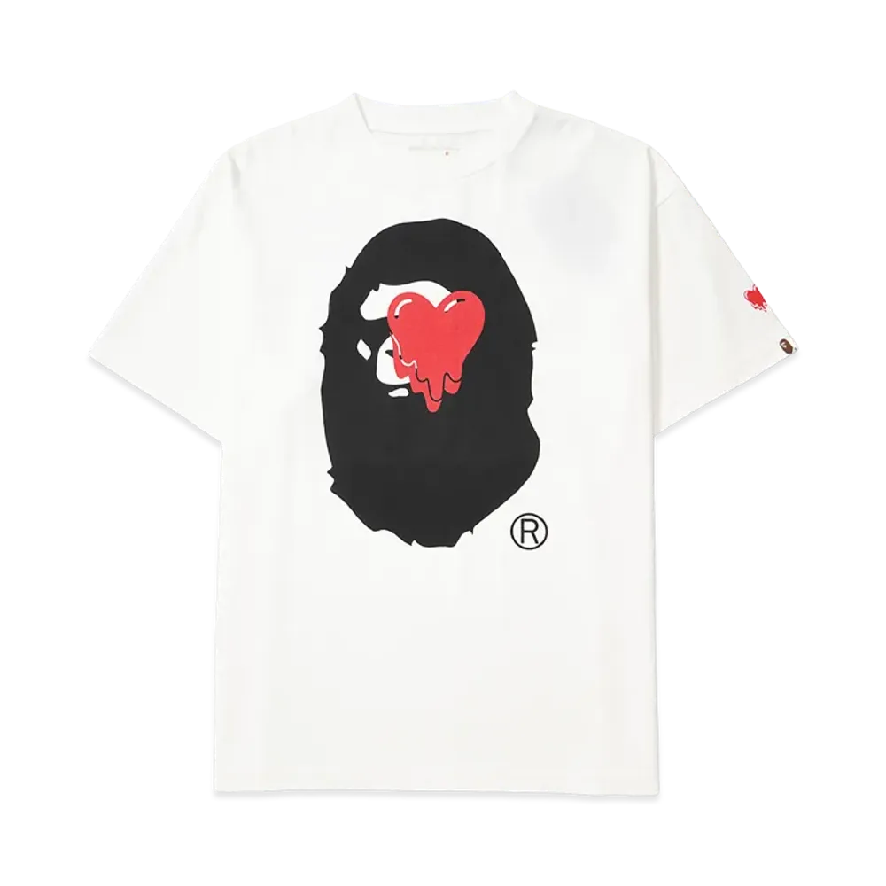 A BATHING APE x EMOTIONALLY UNAVAILABLE Ape Head Tee "White"