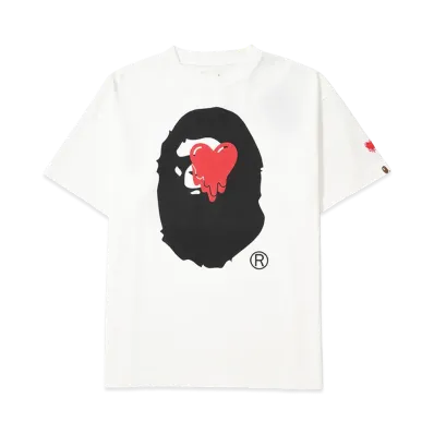A BATHING APE x EMOTIONALLY UNAVAILABLE Ape Head Tee "White"