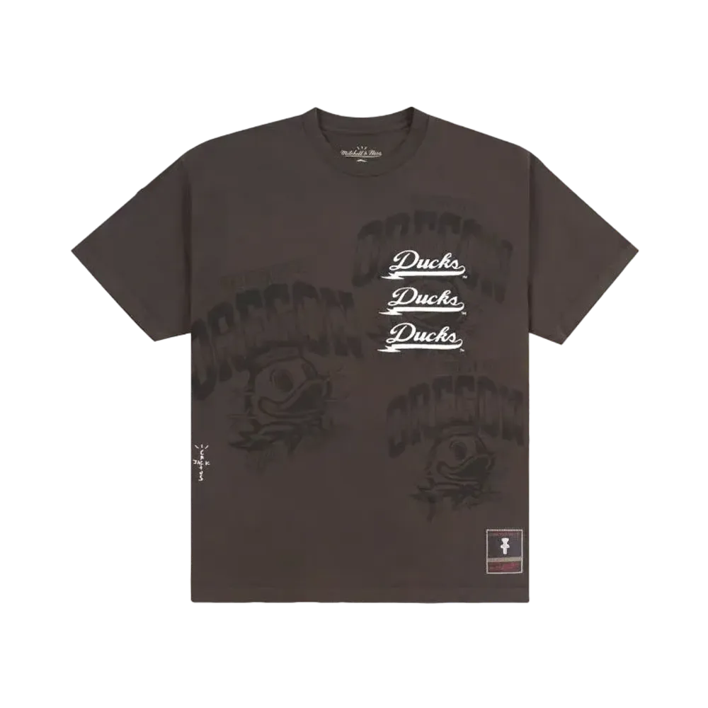 Travis Scott x M&N x University Of Oregon Seal Tee "Brown"