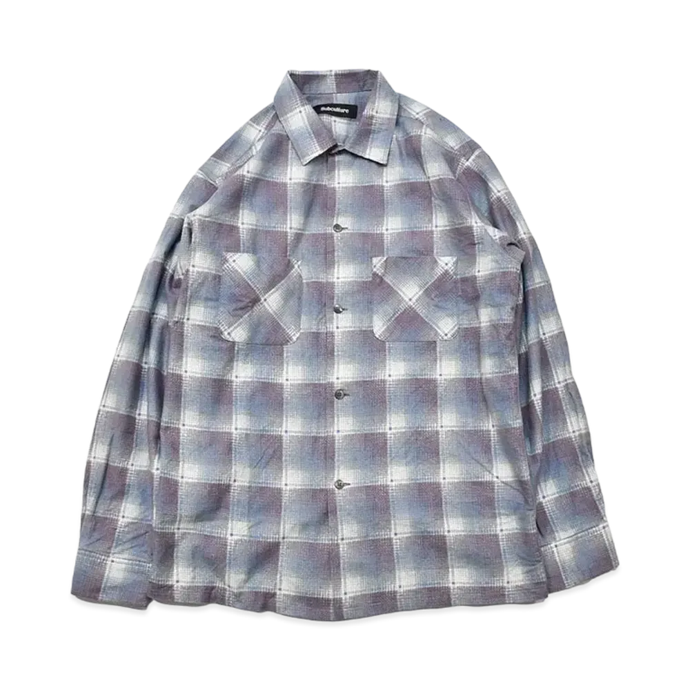 SubCulture 60'S Ombre Chec Print Nel Shirt "Blue"