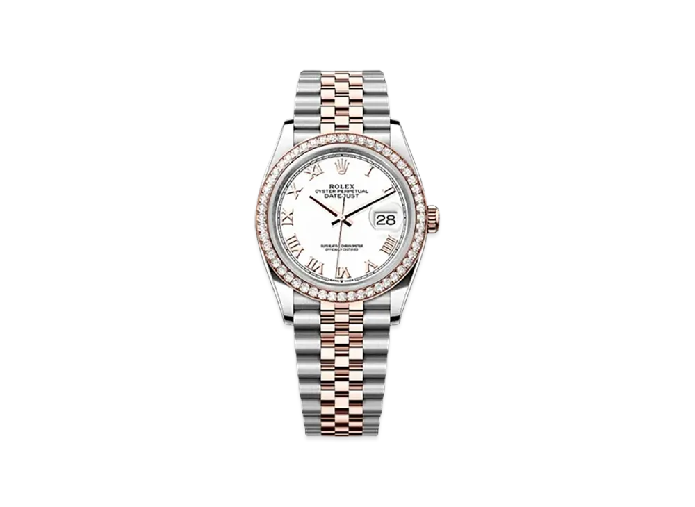 ROLEX Datejust 36mm Oystersteel & Everose Gold Diamond 126281RBR "White"