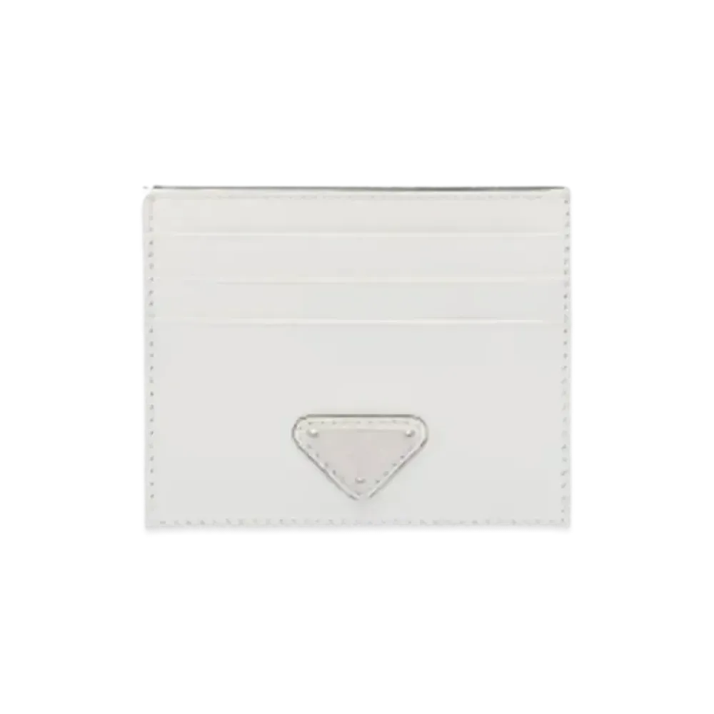 PRADA Brushed Leather Card Holder "White"