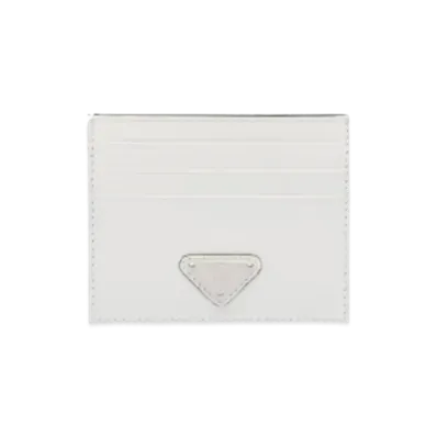 PRADA Brushed Leather Card Holder "White"