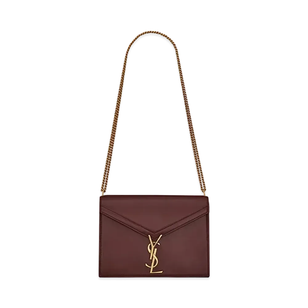 Saint Laurent Cassandra Monogram Clasp Bag In Smooth Leather "Rouge Legion"