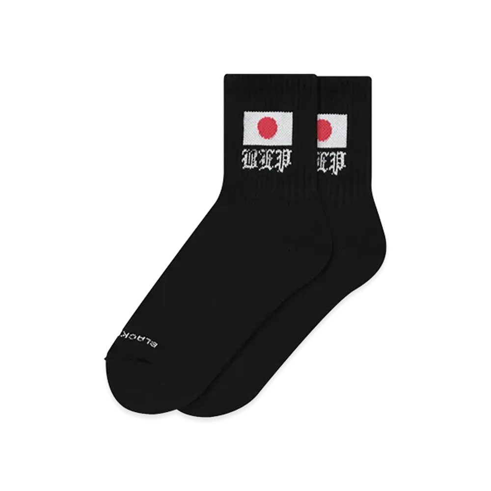 BlackEyePatch Japan Flag Short Socks "Black"
