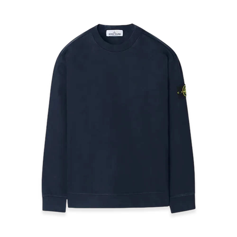 Stone Island 63750 Garment Dyed Heavy Cotton Long Sleeve T-Shirt - 22SS "Navy Blue"