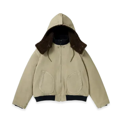 A.PRESSE Vintage WW2 US Navy Deck Hooded Jacket "Beige"