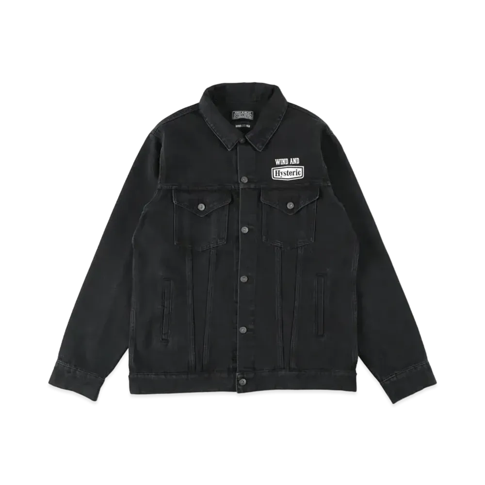 WIND AND SEA x HYSTERIC GLAMOUR Black Denim Jacket "Black"