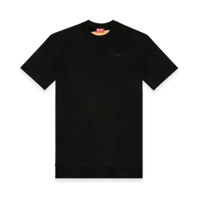 Diesel S-Cooling-Q1 Baggy T-Shirt With Fiery Oval D Print "Black Orange"
