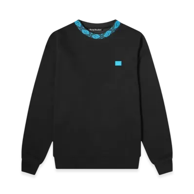 Acne Studios Future Rib Face Crew Sweatshirt "Black/Blue"