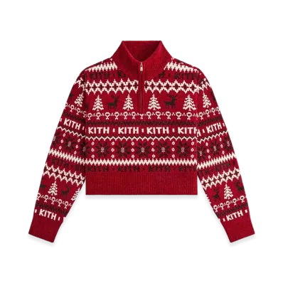 Kithmas Women Hunter II Chenille Fair Isle Quarter Zip "Allure"