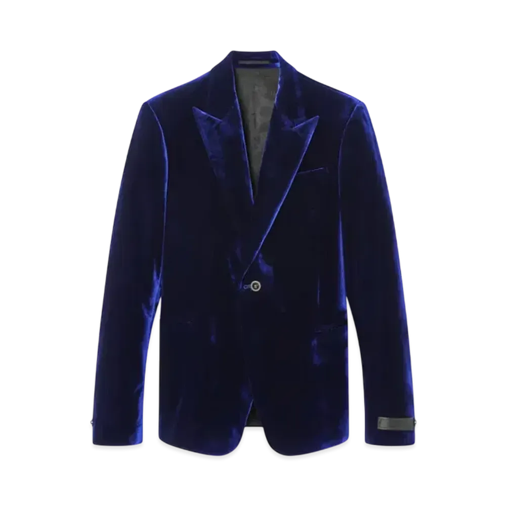 Versace Single-Breasted Blazer "Blue"