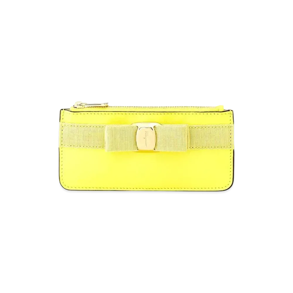 Salvatore Ferragamo Coin Case With Card Slot "Canary Yellow"