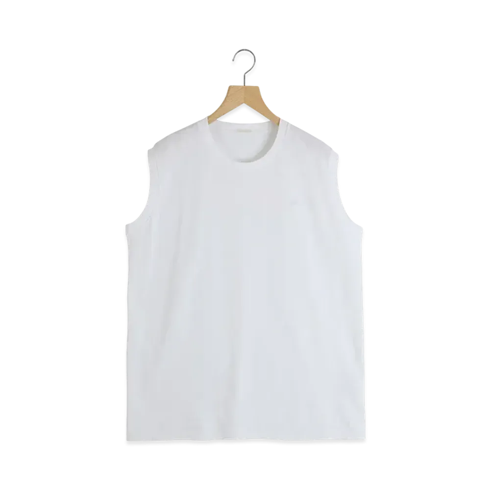 COMOLI Cotton Jersey Sleeveless "White"