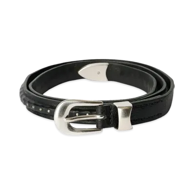 OUR LEGACY 2 Cm Bullet Chain Belt "Black Leather"