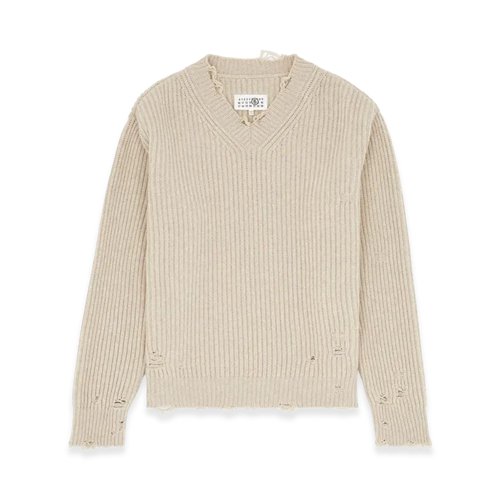 MM6 Maison Margiela Women's Wool Sweater "Nude"